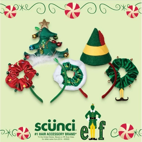 Buddy The Elf Movie Velvet Velvety Jingle Bell Christmas Scrunchie Hair Tie - Picture 7 of 10